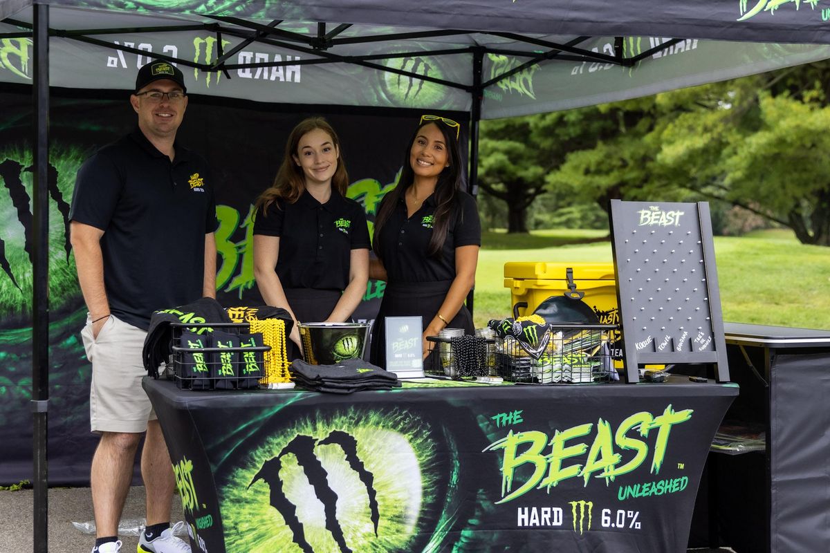 A brand activation tent at a uSTADIUM event